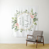 Rosa Goldgrün Mädchen Dusche Hintergrund Schild Wandteppich (Beispiel)