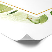 Rosa goldgrün "Willkommen bei der Hochzeit" Zeiche Poster (Ecke)