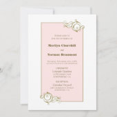 Rosa Goldhochzeit Einladung (Vorderseite)