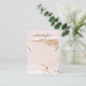 Rosa Goldkarte Earring Necklecklace Visitenkarte (Stehend Vorderseite)