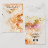 Rosa Goldkarte Earring Necklecklace Visitenkarte (Vorne/Hinten)