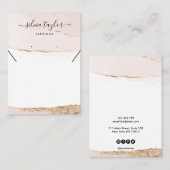 Rosa Goldkarte Earring Necklecklace Visitenkarte (Vorne/Hinten)