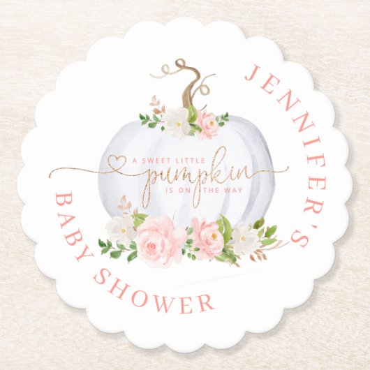 Rosa Goldkürbis Untersetzer (Vorderseite)