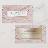 Rosa Goldlackmarbild-Fleck-Kalligrafie-Name Visitenkarte (Vorne/Hinten)