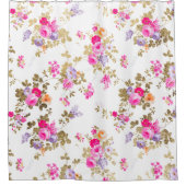 Rosa Goldland boho floral Duschvorhang (Vorderseite)