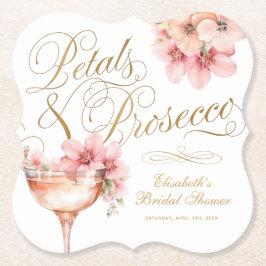 Rosa Goldleder und Prosecco-Brautparty Untersetzer