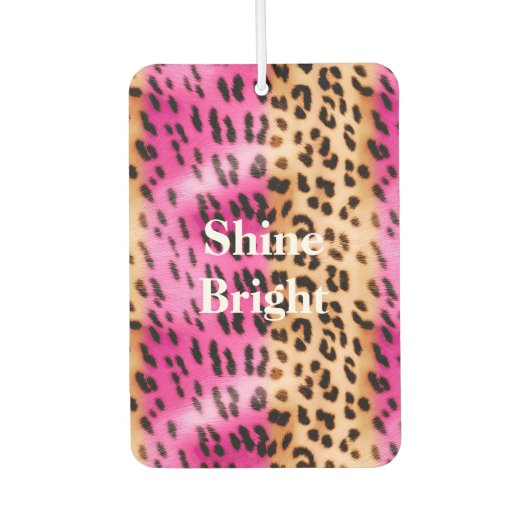 Rosa Goldleopard Autolufterfrischer (Vorderseite)