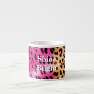 Rosa Goldleopard Espressotasse
