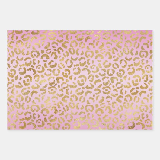 Rosa Goldleopard        Geschenkpapier Set (Vorderseite 2)