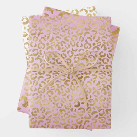 Rosa Goldleopard        Geschenkpapier Set (Beispiel)
