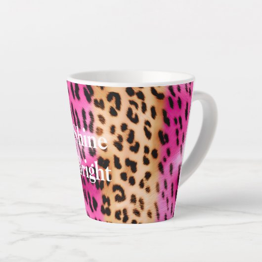 Rosa Goldleopard Milchtasse (Rechte Ecke)