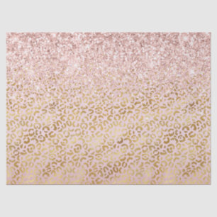 Rosa Goldleopard Print Blush Glitzer     Seidenpapier