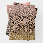 Rosa Goldleopard Print Sparkon Geschenkpapier Set (Beispiel)