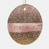 Rosa Goldleopard Print Sparkon Keramik Ornament (Links)