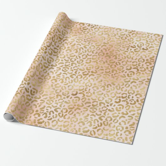Rosa Goldleopard-Printwerbung    Geschenkpapier (Ungerollt)