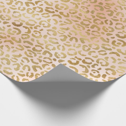 Rosa Goldleopard-Printwerbung    Geschenkpapier (Ecke)