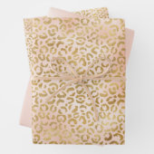 Rosa Goldleopard-Printwerbung Geschenkpapier Set (Beispiel)