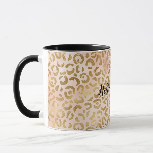 Rosa Goldleopard-Printwerbung Tasse (Links)