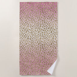 Rosa Goldleopard Strandtuch
