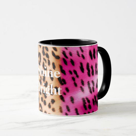 Rosa Goldleopard Tasse (VorderseiteRechts)