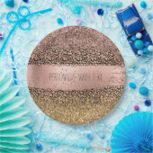 Rosa Goldleopardruckspingel Pappteller (Party)