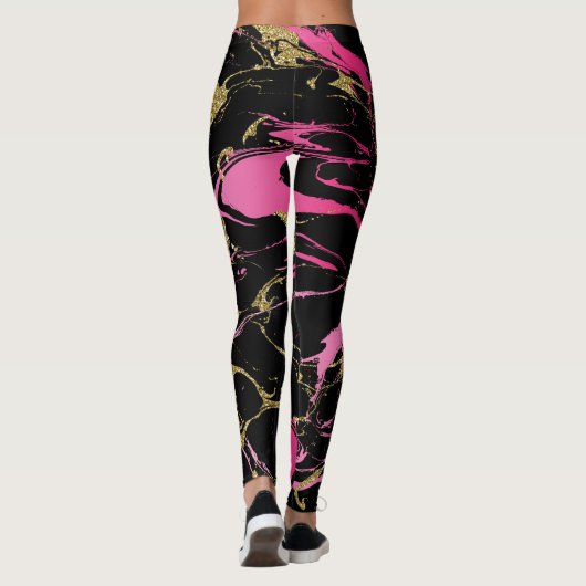 Rosa Goldmarmor Leggings (Rückseite)