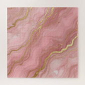 Rosa Goldmarmor Luxus Abstract Puzzle (Horizontal)
