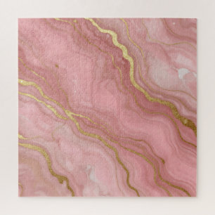 Rosa Goldmarmor Luxus Abstract Puzzle