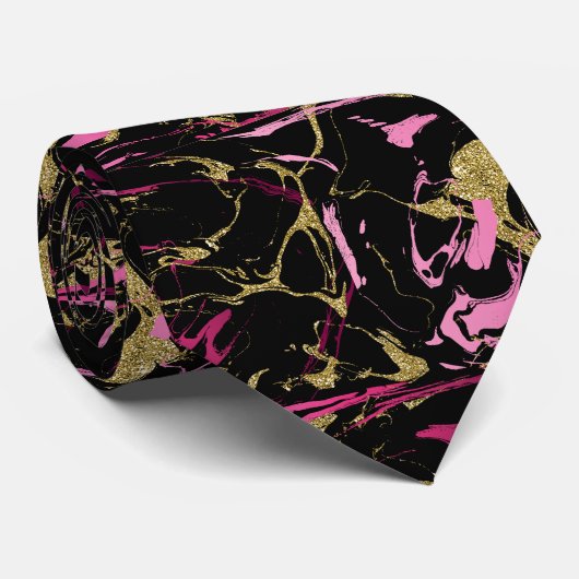 Rosa Goldmarmor Männer Krawatte (Gerollt)
