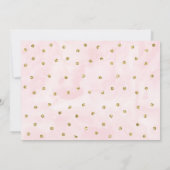 Rosa Goldmedaille Confetti Wasserfarbe Erstgeburts Einladung (Rückseite)