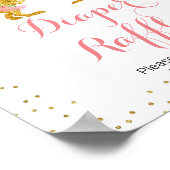 Rosa Goldmedaille Girl Wasserfarben Windel Raffel Poster (Ecke)