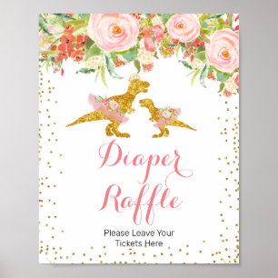 Rosa Goldmedaille Girl Wasserfarben Windel Raffel Poster