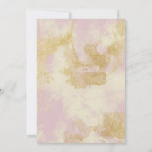 Rosa Goldmedaille Glitzer Junggeselinnen-Abschied  Einladung (Rückseite)