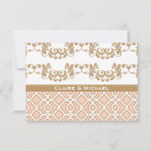Rosa Goldmedaille Marokkanische Hochzeitskarten RSVP Karte (Rückseite)
