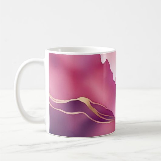 Rosa Goldmetall-Marmorstein Kaffeetasse (Links)