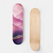 Rosa Goldmetall-Marmorstein Skateboard (Vorderseite)
