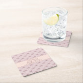 Rosa Goldmonogramm-Initialen Rechteckiger Pappuntersetzer (Vor Ort)