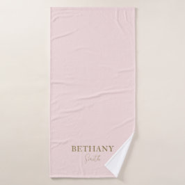 Rosa Goldname Badehandtuch