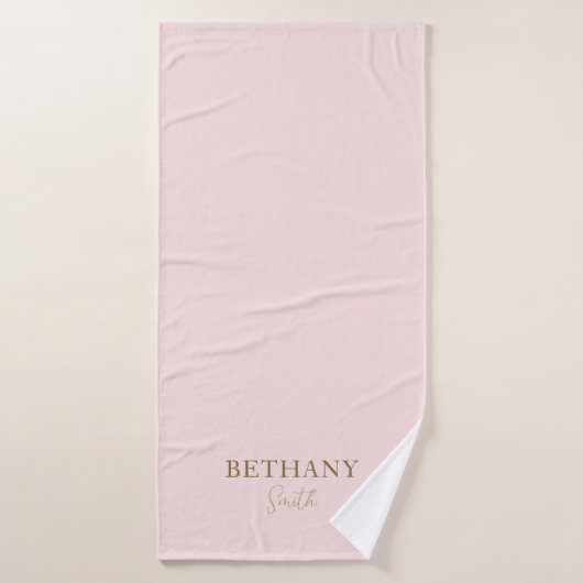 Rosa Goldname Badehandtuch (Badehandtuch)