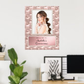Rosa Goldperlen Quinceañera Foto Poster (Heimbüro)