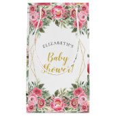 Rosa Goldpfingstrosen-Babyparty Kleine Geschenktüte (Vorderseite)