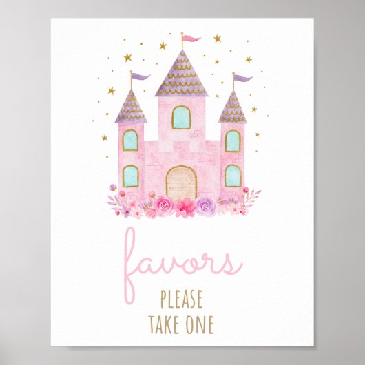 Rosa Goldprinzessin Burg Geburtstag Lieblingszeich Poster (Vorne)