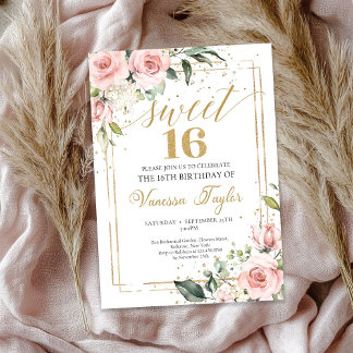 Rosa Goldrahmen Rose Gold staubige Rose Einladung