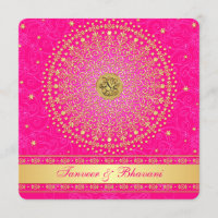 Rosa Goldrollen der Verlobungs-Einladungs-| Ganesh