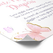 Rosa Goldschmetterling Späte Nacht Windeln Poster (Ecke)