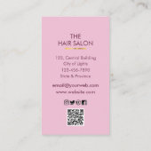 Rosa Goldschmetterlingsalon Visitenkarte (Rückseite)