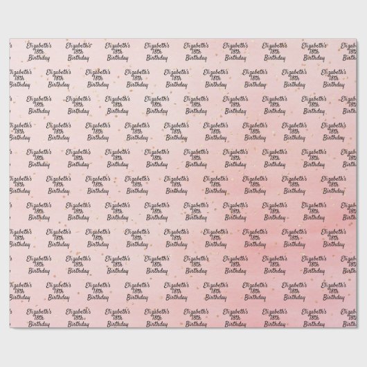 Rosa-Goldschrift Geschenkpapier (Flach)