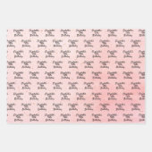 Rosa-Goldschrift Geschenkpapier Set (Vorderseite)