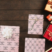 Rosa-Goldschrift Geschenkpapier Set