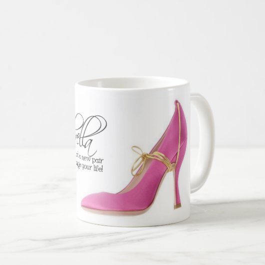 Rosa Goldschuhe Kaffeetasse (VorderseiteRechts)